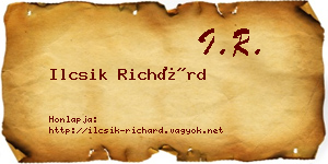 Ilcsik Richárd névjegykártya